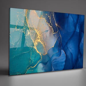 Abstract Marble Tempered Glass Wall Art: Extra Large Wall Hanging