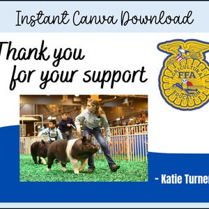 Nota de agradecimiento de la FFA en Stockshow - Descarga digital - Carta de agradecimiento personalizada para Stockshow - Regalo de agradecimiento para compradores - Descarga instantánea