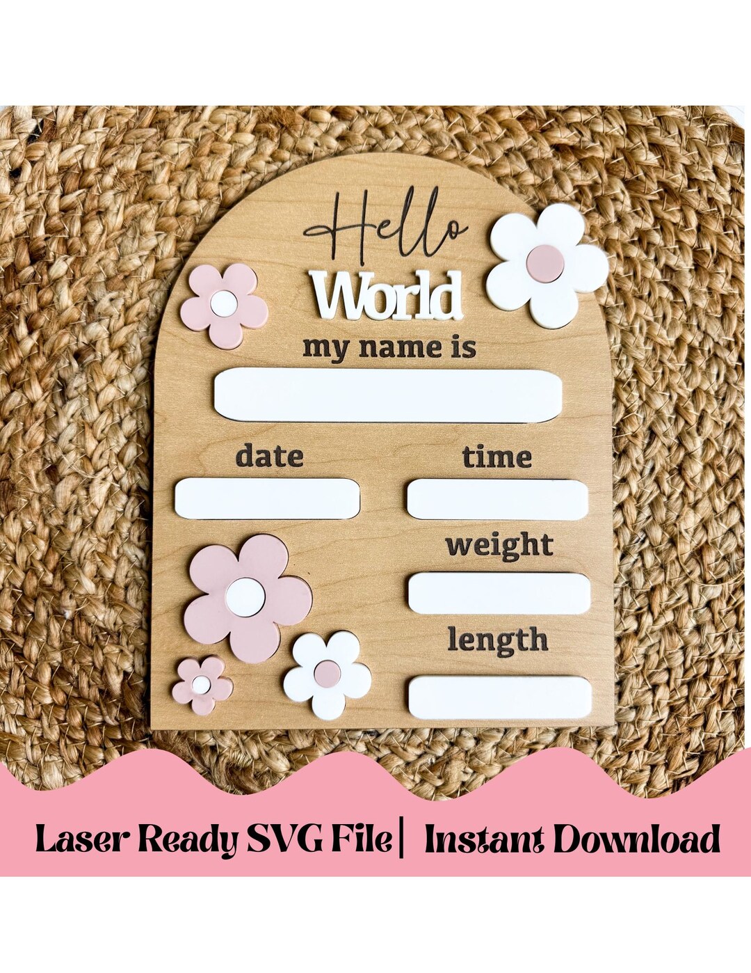 Baby Girl Birth Announcement Sign SVG | Laser Ready Digital Download ...
