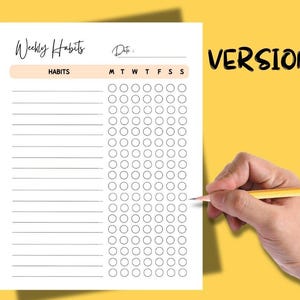 Weekly Habit Tracker Printable | Routine Tracker | 7 Day Habit Challenge, A4/A5/8,5x11 | Instant Download PDF | Weekly Goal Tracker.
