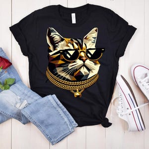 Cool Cat Graphic T-Shirt, Trendy Unisex Tee, Cat Lover Gift, Pet Fashion, Fun Casual Wear,Gifts for Cat Lovers, dad cat shirt, cat mom shirt