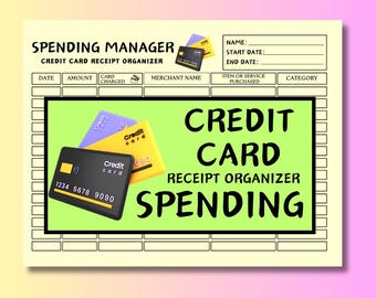 Credit Card Spending Tracker, Receipt Organizer (Digital Download)