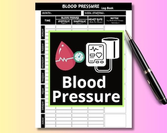 Daily Blood Pressure Log Printable, Medical Tracker (A4/A5/Letter)
