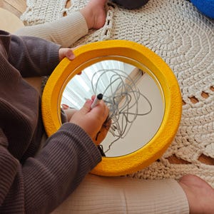 Spiegelplatte für Stapelsteine • Sensorik Platte für Kinder • Montessori Spiegel • Spielplatte für Stapelstein Spiele
