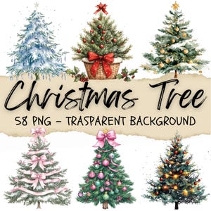 58 Clipart di alberi di Natale, Clipart di alberi di pino, Buon Natale PNG, Adesivi di alberi invernali, Giornale di spazzatura artistica di buone feste