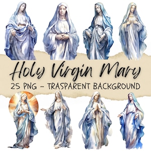 25 PNG di Madre Maria, Clipart della Santa Vergine Maria, Opere d'arte cristiane, Clipart della Bibbia, Arte digitale del Paradiso, Diario degli adesivi