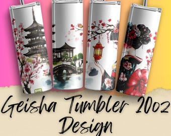 Geisha Tumbler 20 oz, Tumbler Wrap, Travel Mug Sublimation, Japanese Prints for Sale Sublimation Gift Ideas, Japan Art