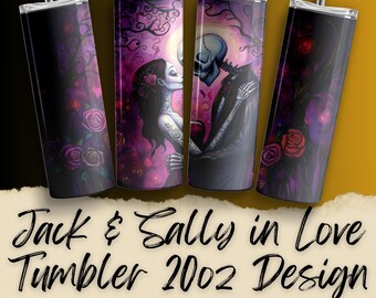 Jack and Sally Tumbler 20 oz, Tumbler Wrap Straight Couple, Travel Mug Horror Movies Character, Sublimation Gift for Her
