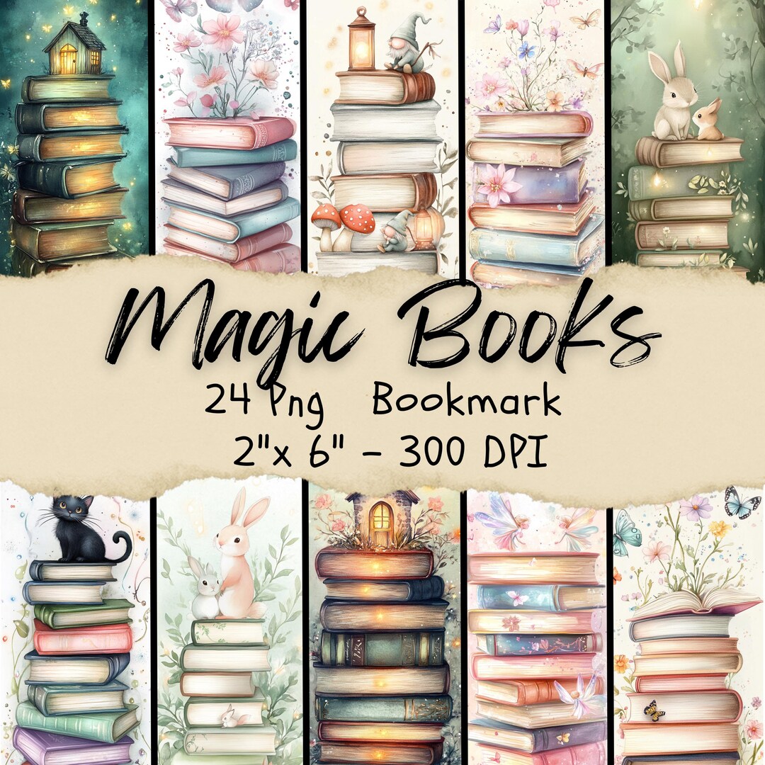 24 Magic Book Bookmark, Magical Forest, Aesthetic Booktok, Cute Digital ...