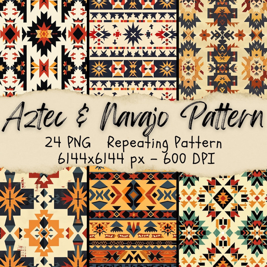 24 Azteekse en Navajo-patroon Indiaanse patronen, Amerikaanse geboorte  inpakpapier, herhalend, Azteeks decoupage papier, image size:1080x1080