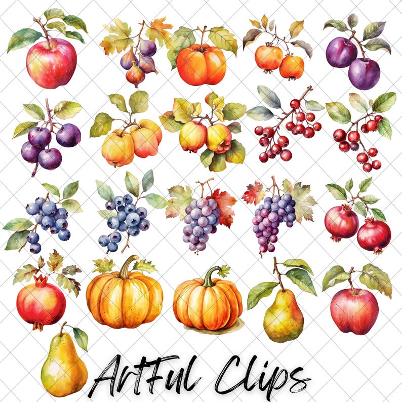 21 Autumn Fruit Clipart, Fruits Png, Clip Art Grapes, Pineapple ...