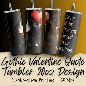 Alternative Valentines Day, Anti Valentines Tumbler 20 oz, Tumbler Wrap Travel Mug, Gothic Sublimation Gift for Her