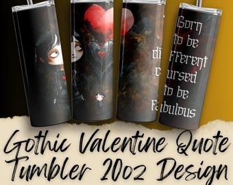 Alternative Valentines Day, Anti Valentines Tumbler 20 oz, Tumbler Wrap Travel Mug, Gothic Sublimation Gift for Her