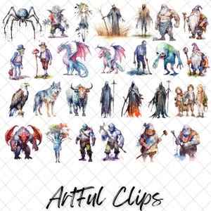 27 Fantasy Creatures, Mythical Creature Clipart, Mythology Clipart