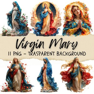 11 Madre Maria Png, Clipart della Vergine Maria, opere d'arte cristiane, clipart della Bibbia, arte digitale del paradiso, diario degli adesivi