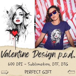 Moda donna PNG, design di San Valentino, regalo per lei, farfalla a forma di cuore della fidanzata, download digitale, sublimazione, DTG, DTF
