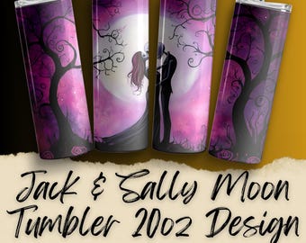 Jack and Sally Tumbler 20 oz, Tumbler Wrap Straight Couple, Travel Mug Horror Movies Character, Sublimation Gift for Her