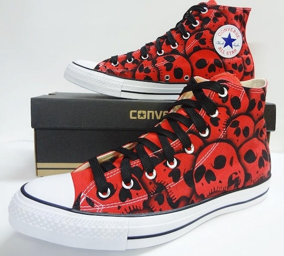 skull converse high tops