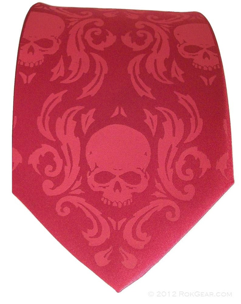 9 neckties 7 Mens and 2 Boys tie Skull Damask design by RokGear image 2