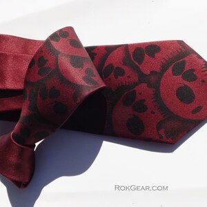 Custom Skull tie Men's necktie Available in over 50 different necktie colors hand painted skulls by RokGear image 6