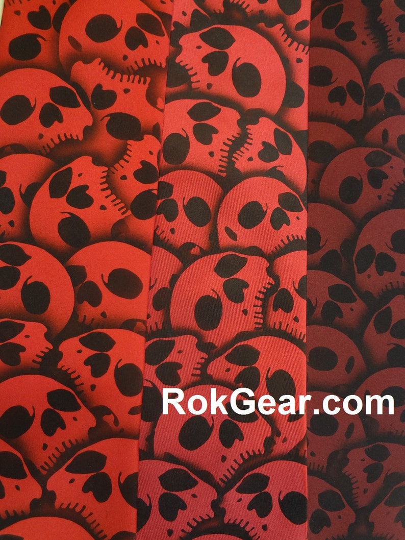 Custom Skull tie Men's necktie Available in over 50 different necktie colors hand painted skulls by RokGear image 2