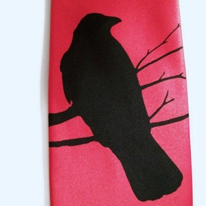 10 Men's Microfiber neckties Print to order colors of your choice RokGear Crow Raven design image 1