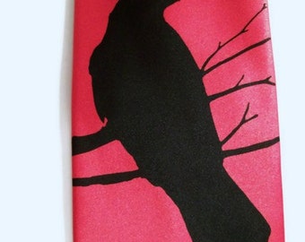 RokGear Crow Raven design - Men's Microfiber necktie custom colors print to order