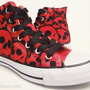 Skull Converse All Star High Top Hand Painted by RokGear all sizes all colors made to order image 1