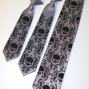 9 neckties 7 Mens and 2 Boys tie Skull Damask design by RokGear image 3