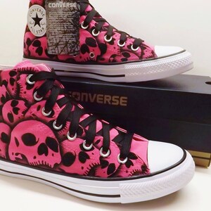 Skull Converse All Star High Top Hand Painted by RokGear all sizes all colors made to order image 7