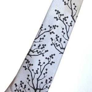 Mens necktie Winter berries design tie, hand screen print design by RokGear image 3