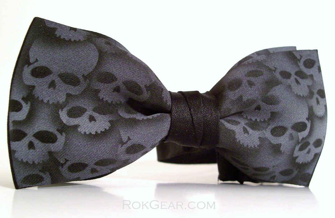 mens skull bow ties