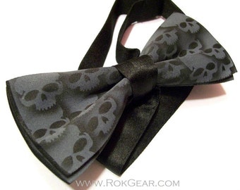 4 Skull bow ties mens adjustable collar band bow tie