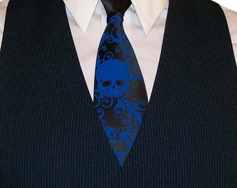 RokGear Skull tie - mens microfiber necktie - custom colors original art work by RokGear