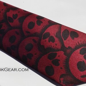 Custom Skull tie Men's necktie Available in over 50 different necktie colors hand painted skulls by RokGear image 3