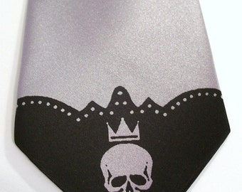 RokGear Necktie Skull necktie print to order available in over 50 color