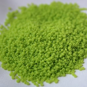 15/0 Op Chartreuse Miyuki seed bead, 10 gram bag, Color# 15-416