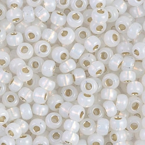 6-551, Miyuki 20g Silver Lined White Alabaster 6-551, Miyuki 20g Silver Lined White Alabaster