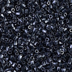 10/0 Cut Twisted Hex Gunmetal Miyuki seed bead, 10-gram bag, 10C-TW-451