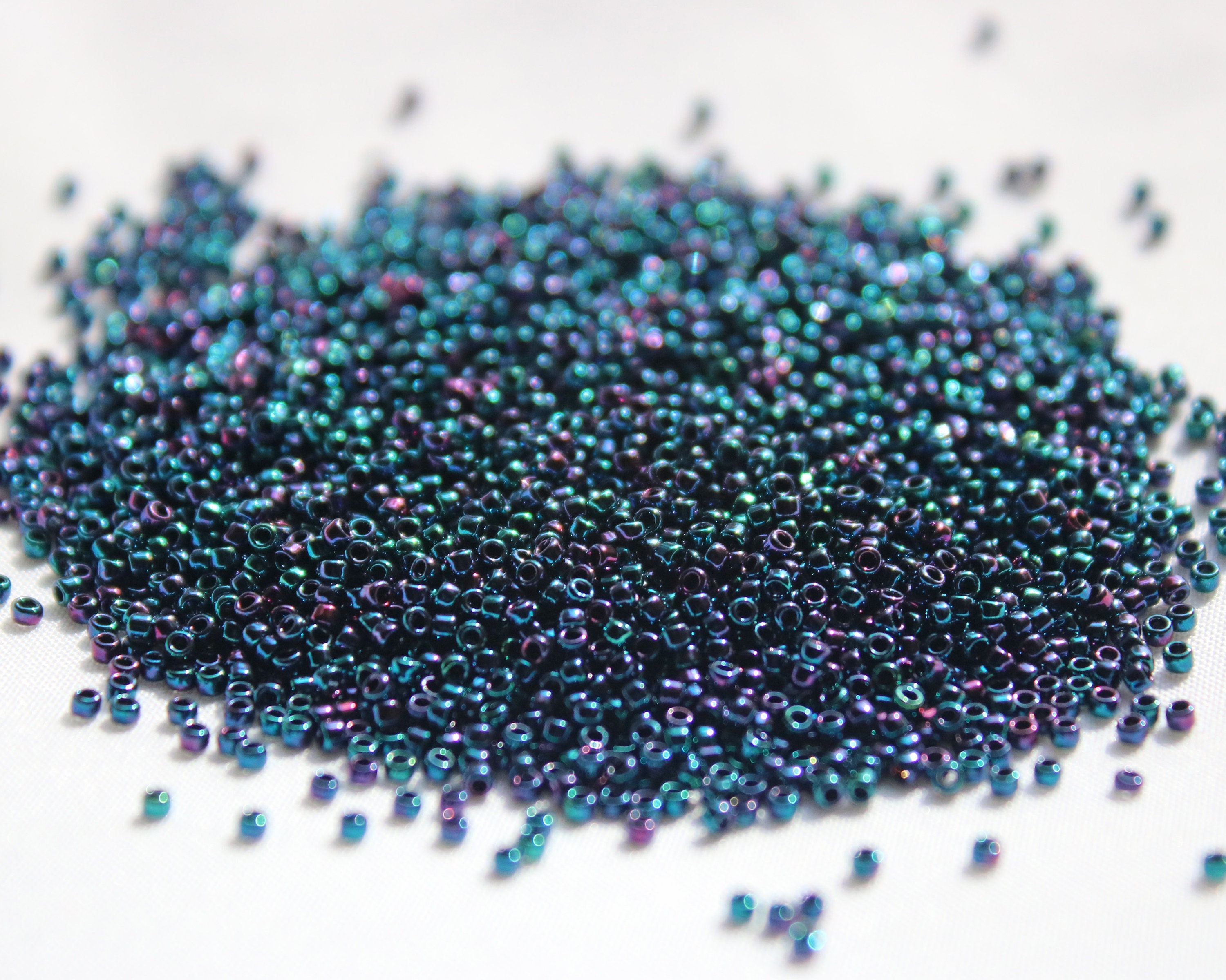 Toho 11/0 Round Japanese Seed Bead, #504, High Metallic Navy Blue Iris