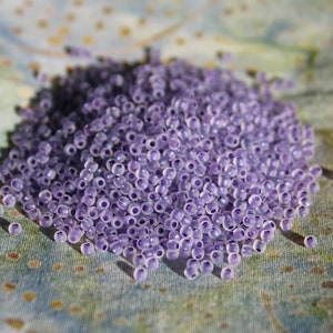 11/0 Matte Dark Purple Lined Crystal Rainbow Toho seed bead, 15 grams, Color TR-11-774FM image 1