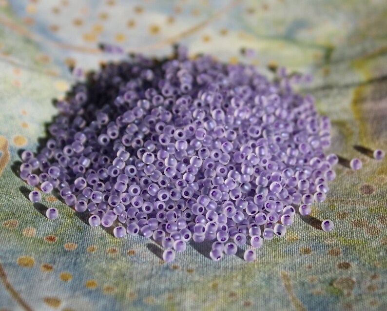 11/0 Matte Dark Purple Lined Crystal Rainbow Toho seed bead, 15 grams, Color TR-11-774FM image 1