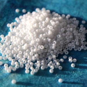 11/0 Matte White Miyuki seed bead, 15 gram bag, Color# 11-402F