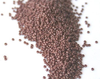 15/0 Op Chocolate Miyuki seed bead, 10-gram bag, Color # 15-409. (Sheen Finish)