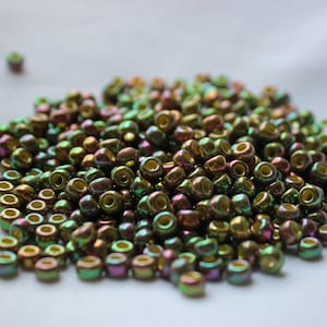 6/0 Op Golden Olive Luster Miyuki Seed Bead, 20 gram bag, Color# 6-1897