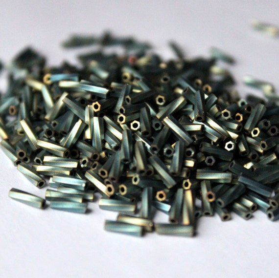 2x6mm Twisted Bugle bead Matte Met Patina Iris Miyuki 10 gram Etsy