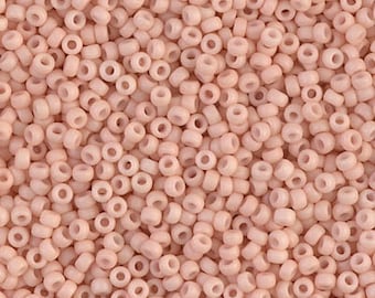 11/0 Matte Opaque Blush Miyuki seed bead, 15 gram bag, Color# 11-2023