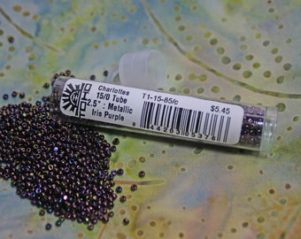 15/0 Metallic Iris - Purple Toho Charlotte, 2.5 Tube,  Color#T1-15-85/c (Aprox 8 grams)