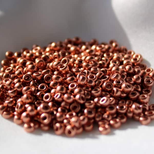 8/0 Copper Plated Miyuki seed Bead, 5 gram bag, Color# 8-187 ( like DB 40)