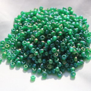 6/0 Matte Tr Green AB Miyuki seed bead, 20 gram bag, Color# 6-146FR